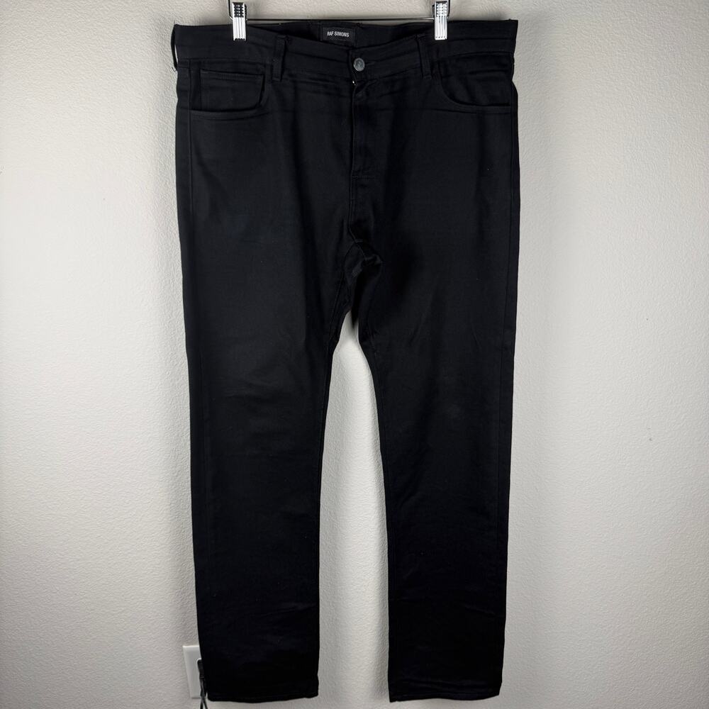 Raf Simons SS20 Suspender Denim Pants Black Slim Fit Size 34